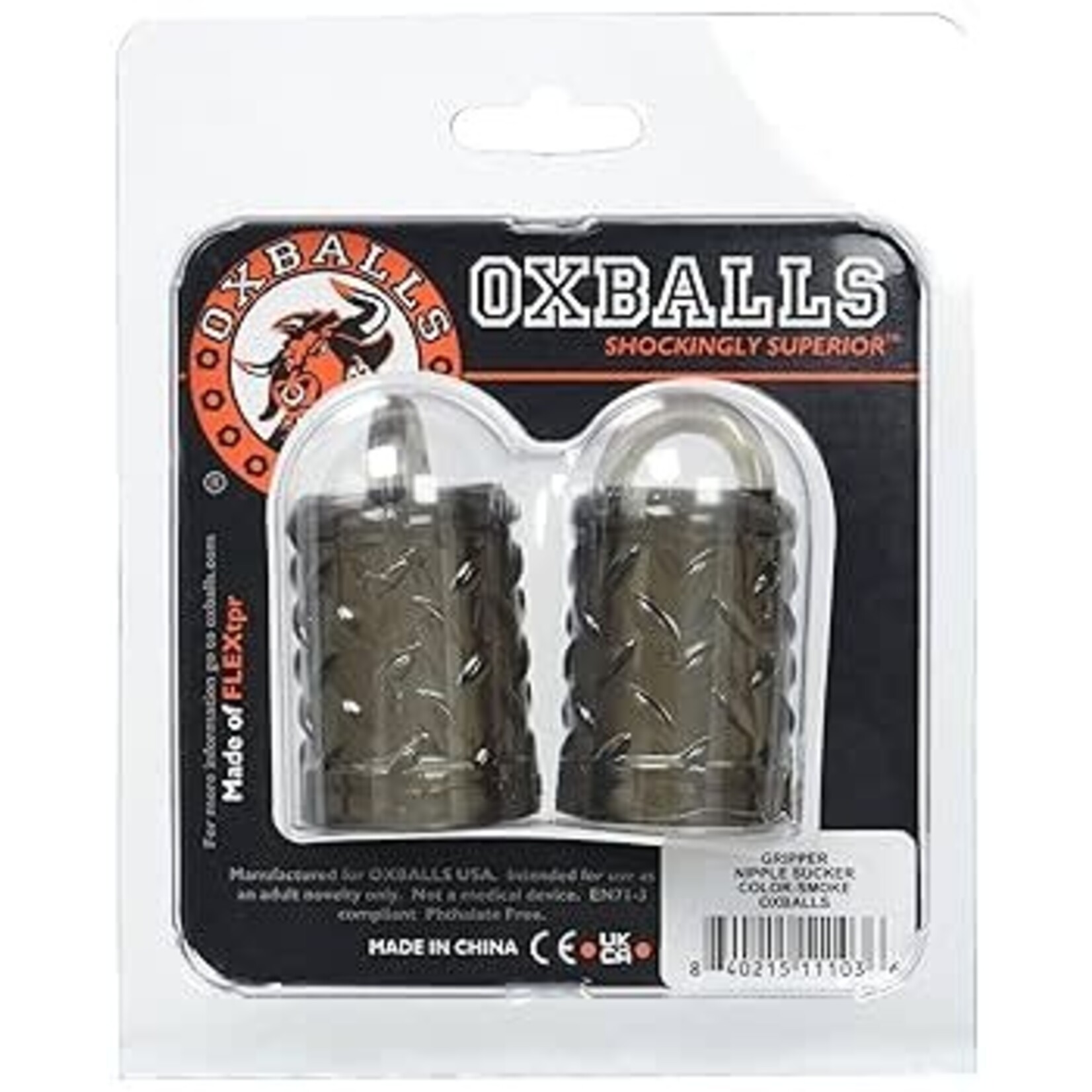 OX Balls Oxballs - Gripper Silicone Nipple Sucker - Smoke 2pk