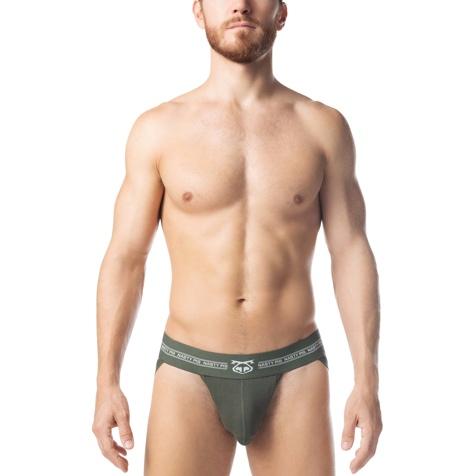 Nasty Pig Nasty Pig- Core Jock Strap- Army Green/White