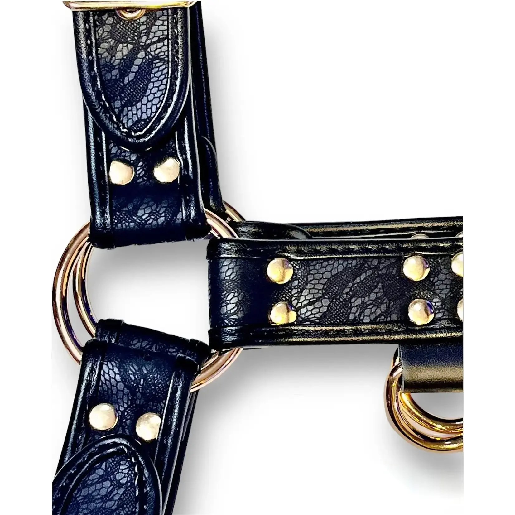 Folton Fetish Wear FFW - Obsidian Lace Mens Bulldog Chest Harness