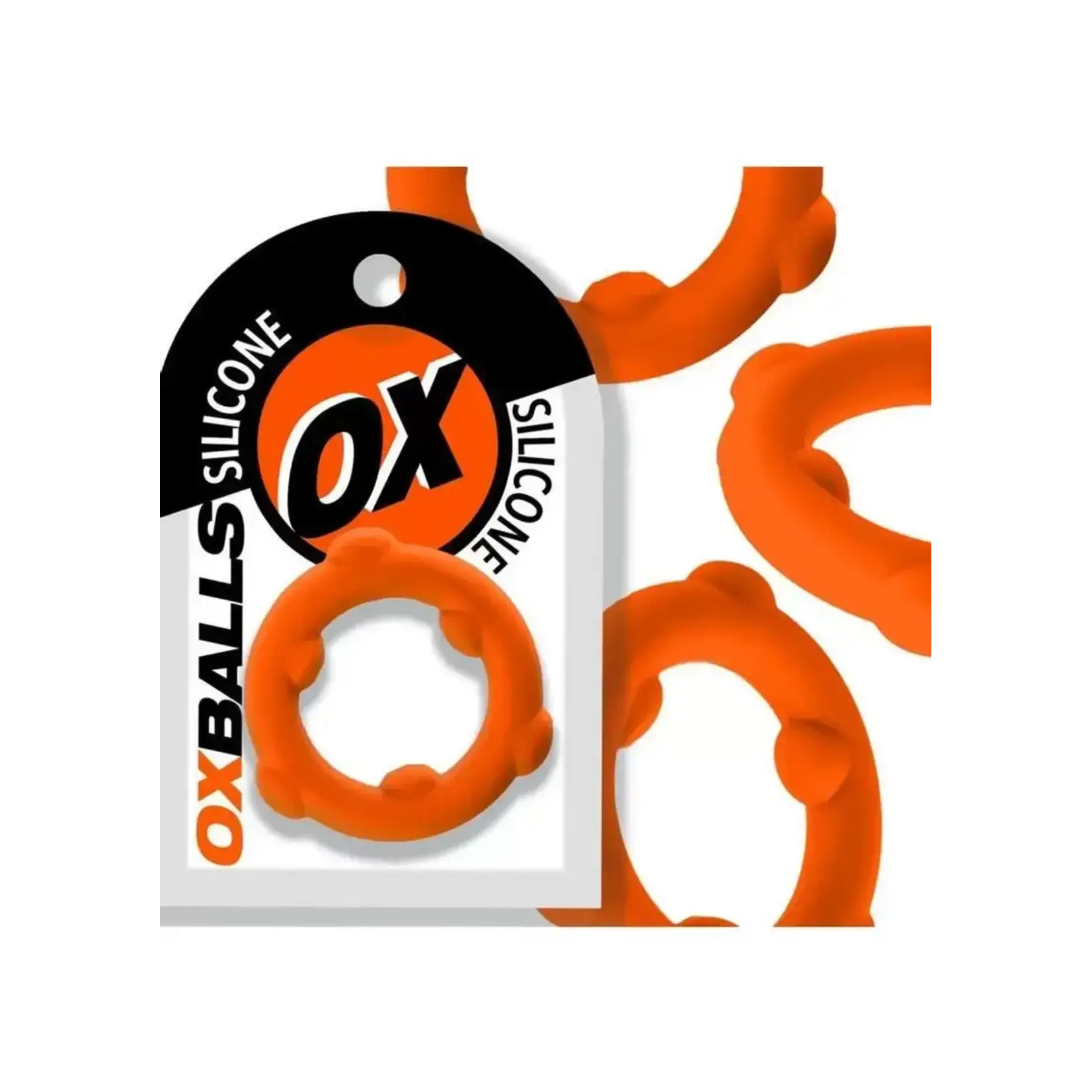 OxBalls Oxballs Spinner Silicone Cock Ring- Orange