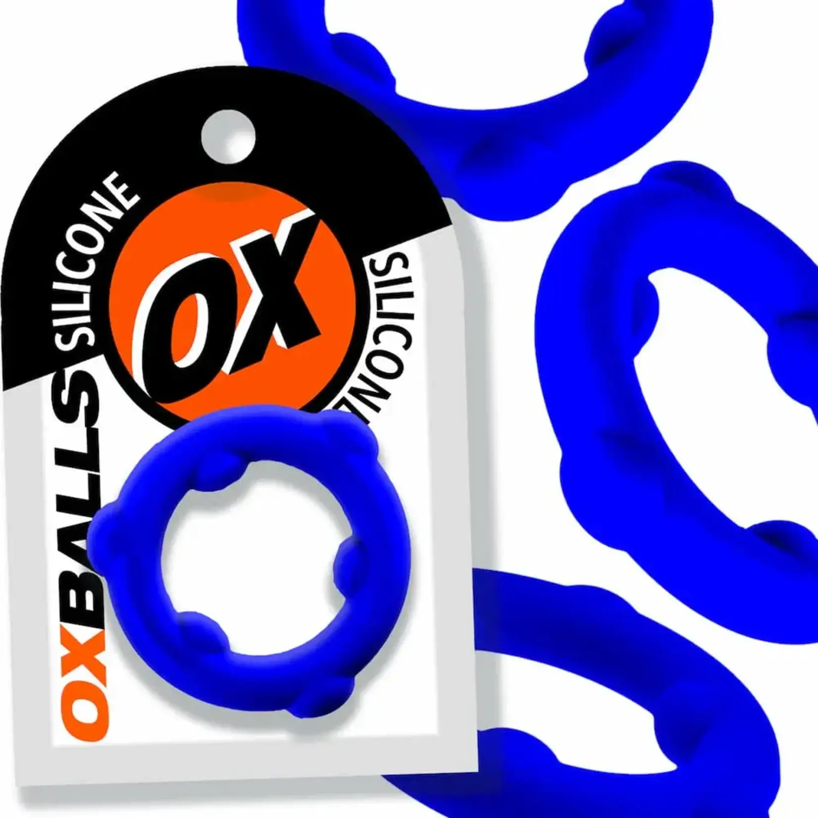 OxBalls Oxballs Spinner Silicone Cock Ring- Glacier Blue