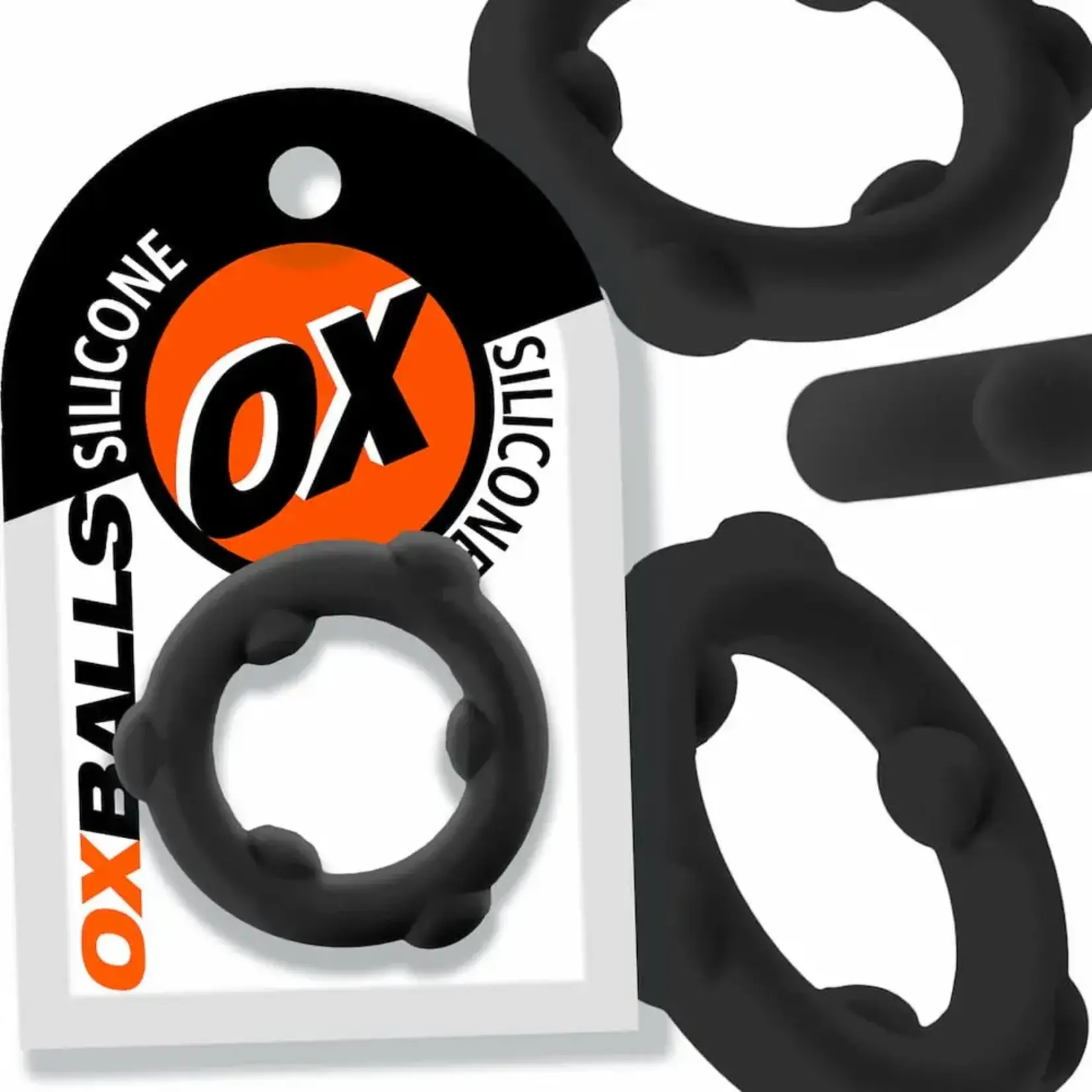OxBalls Oxballs Spinner Silicone Cock Ring- Black