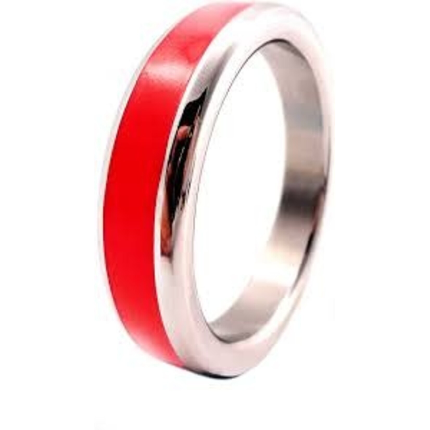 M2M M2M Stainless Cockring 1.875” Chrome with Red
