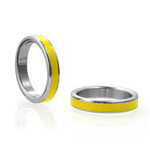 M2M M2M Stainless Cockring 1.875” Chrome with Yellow