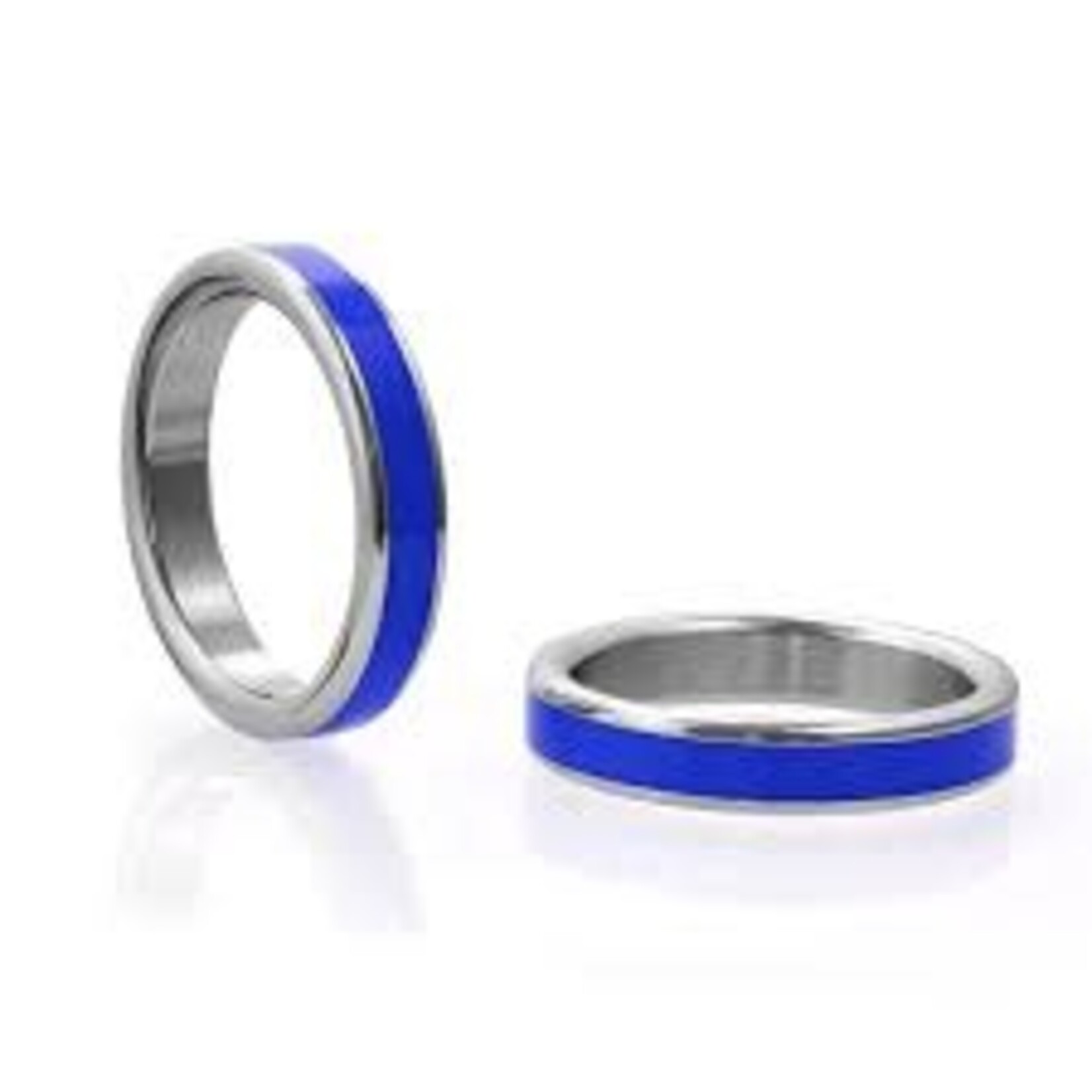M2M M2M Stainless Cockring 1.875” Chrome with Blue