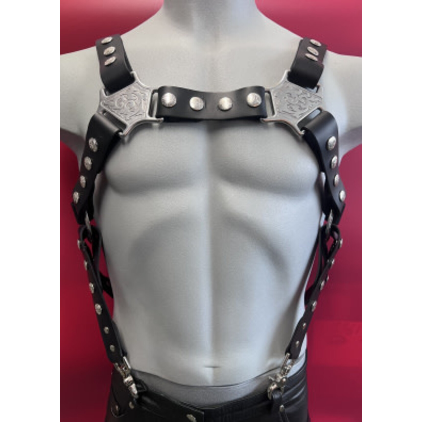 Kookie Kookie Floral Suspender Harness- Black Leather