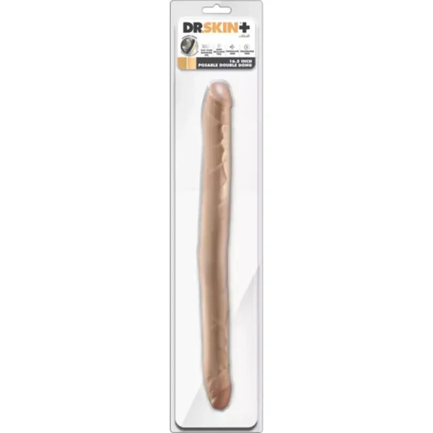 Dr. Skin Dr. Skin 14in. Posable Double Dong- Beige