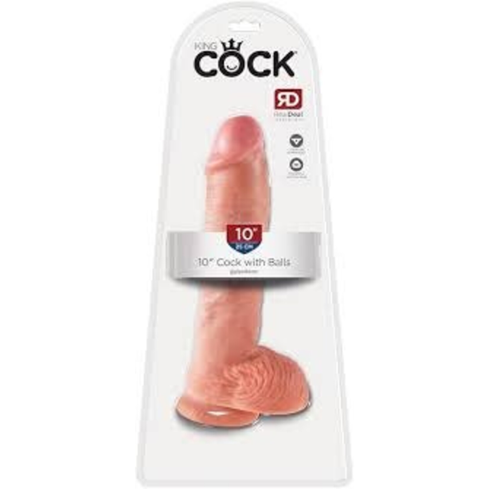 King Cock King Cock 10" Dildo w/Balls Beige