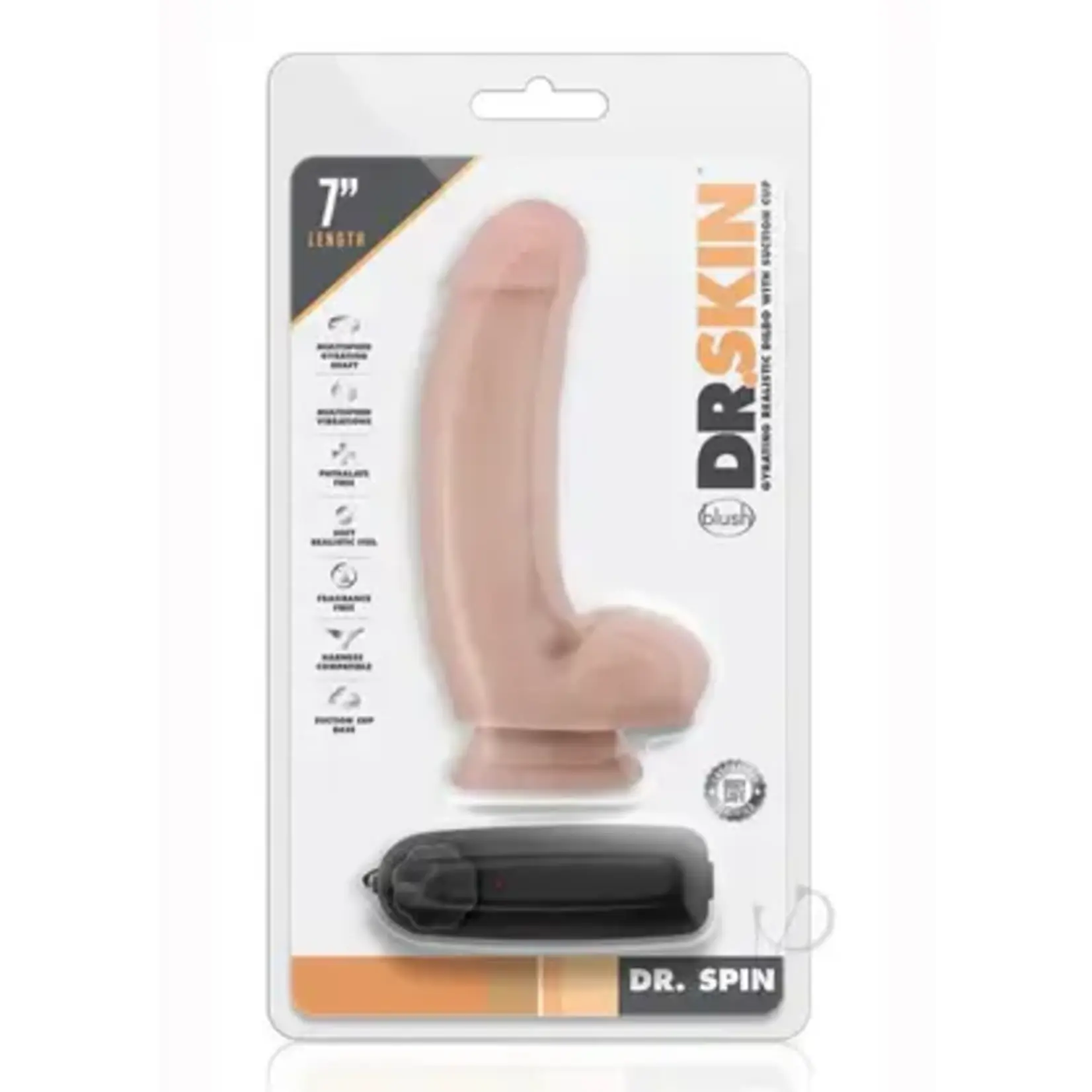 Dr. Skin Dr. Skin Dr. Spin Vibrating and Gyrating Functions 7" Dildo