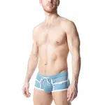 Nasty Pig Nasty Pig - Overlay Square Cut Swim Trunk- Light Teal/White