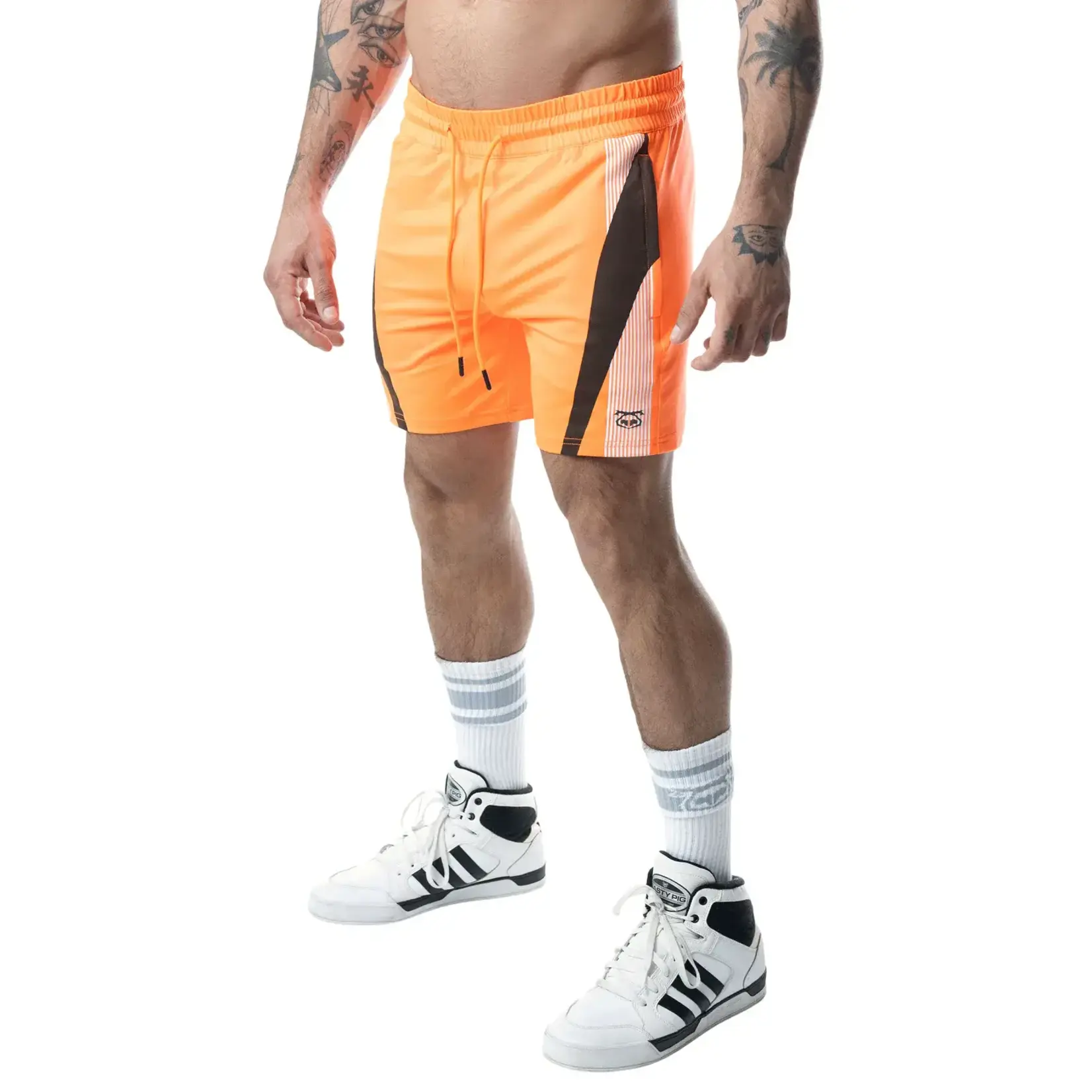 Nasty Pig Nasty Pig - Hyper Rugby Short- Vibrant Orange/White/Black