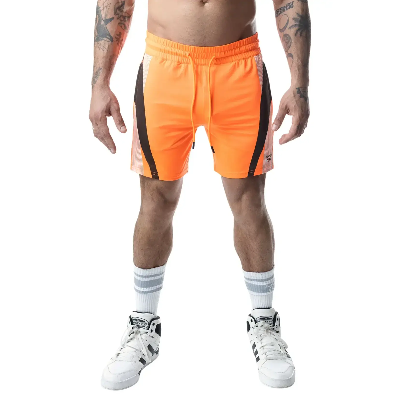 Nasty Pig Nasty Pig - Hyper Rugby Short- Vibrant Orange/White/Black