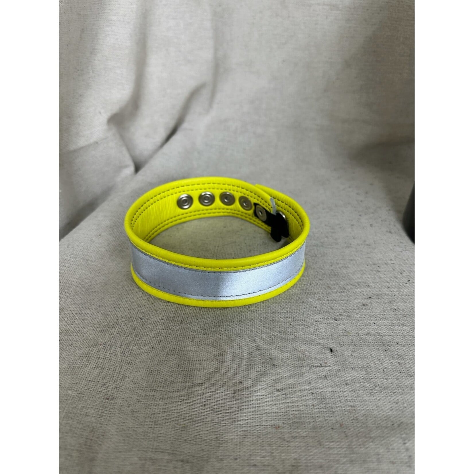P&C Creations- Construction Series Leather Armband- Fluorescent Yellow