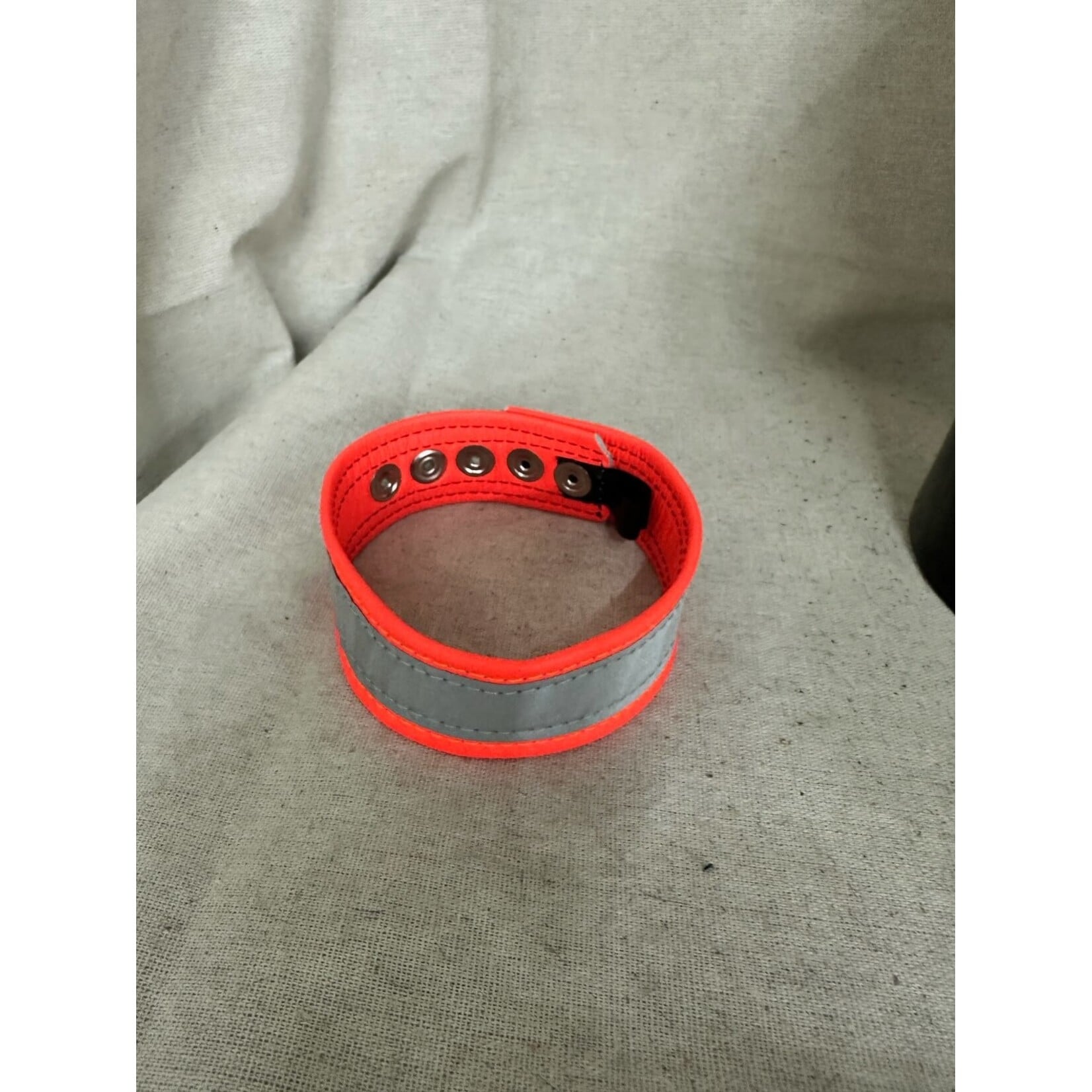 P&C Creations- Construction Series Leather Armband- Fluorescent Orange