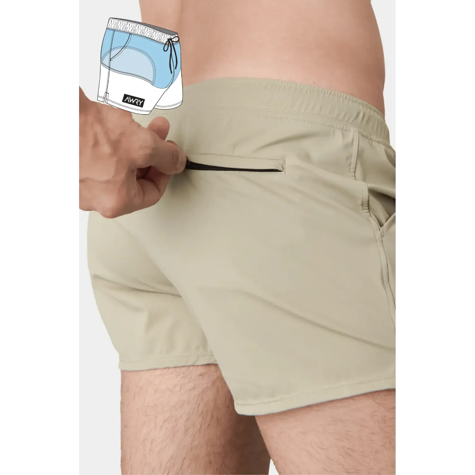 AWRY AWRY - HYBRID Shorts - Sand
