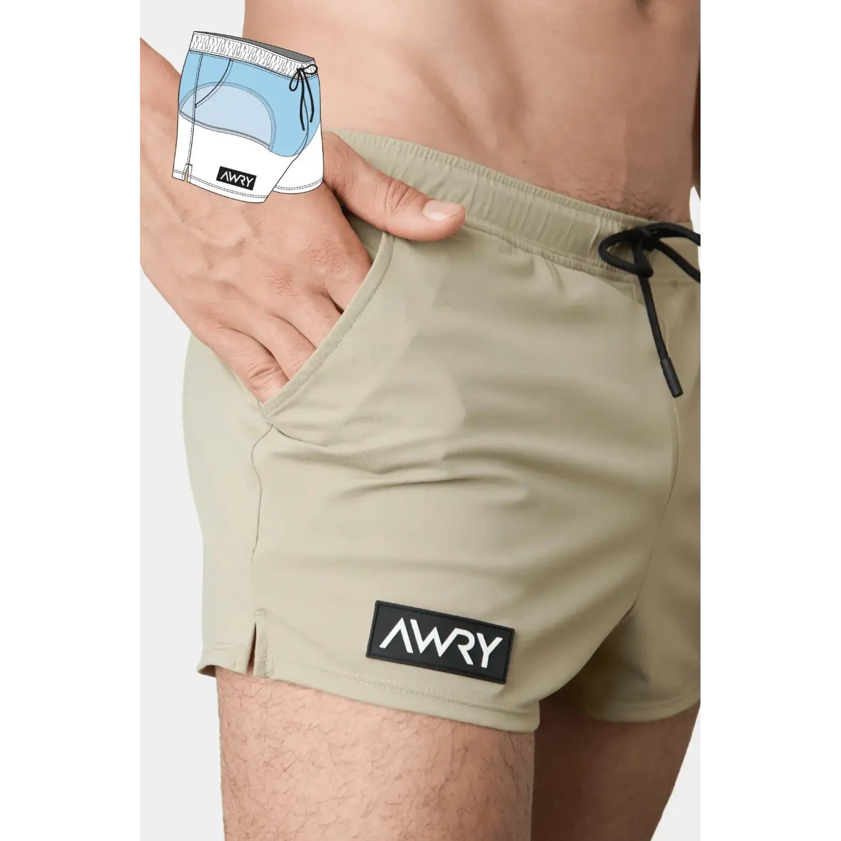 AWRY AWRY - HYBRID Shorts - Sand