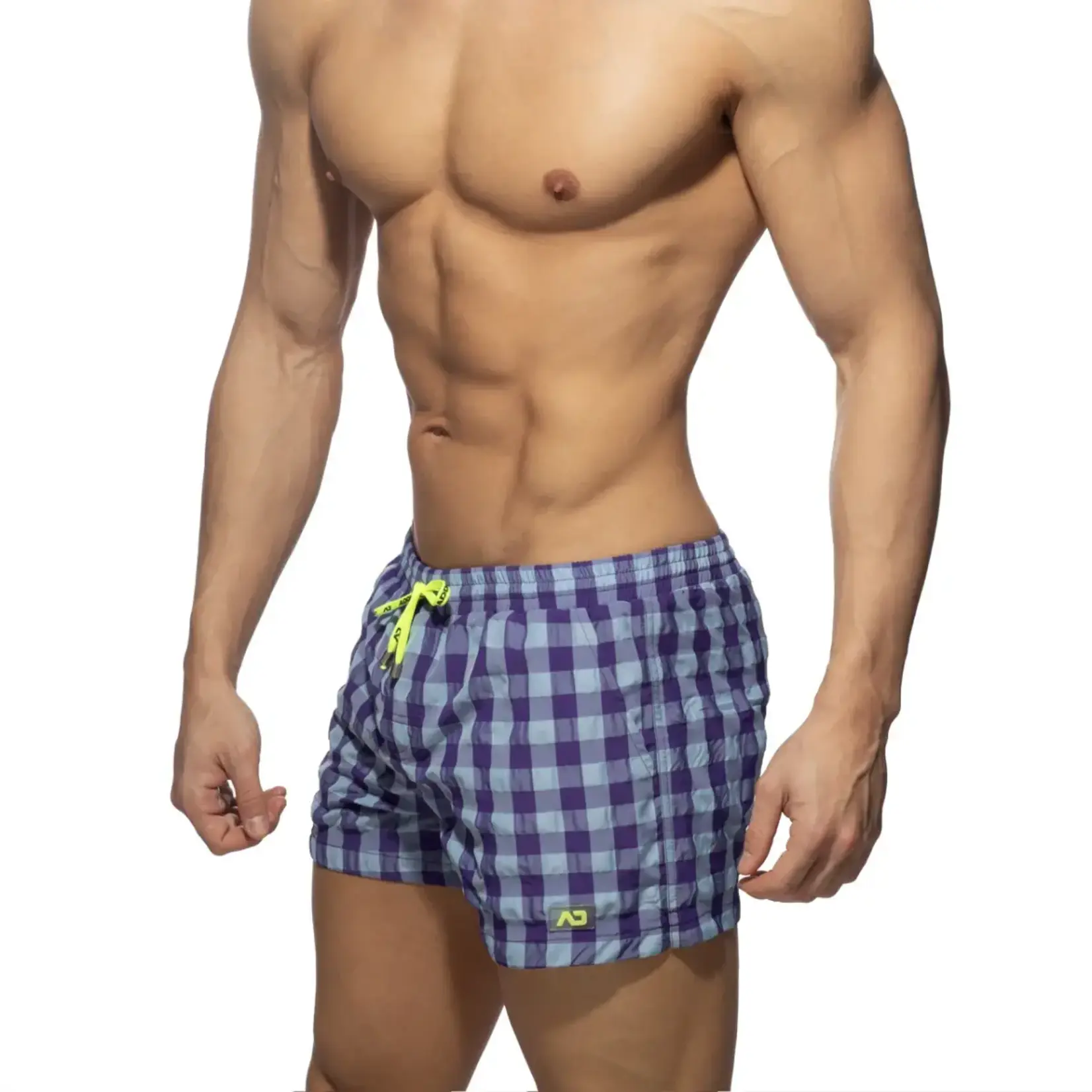 Addicted ADDICTED - Flashy Squares Swim Shorts - Violet