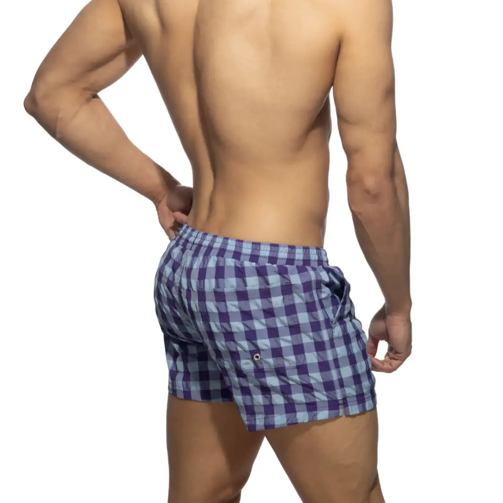 Addicted ADDICTED - Flashy Squares Swim Shorts - Violet