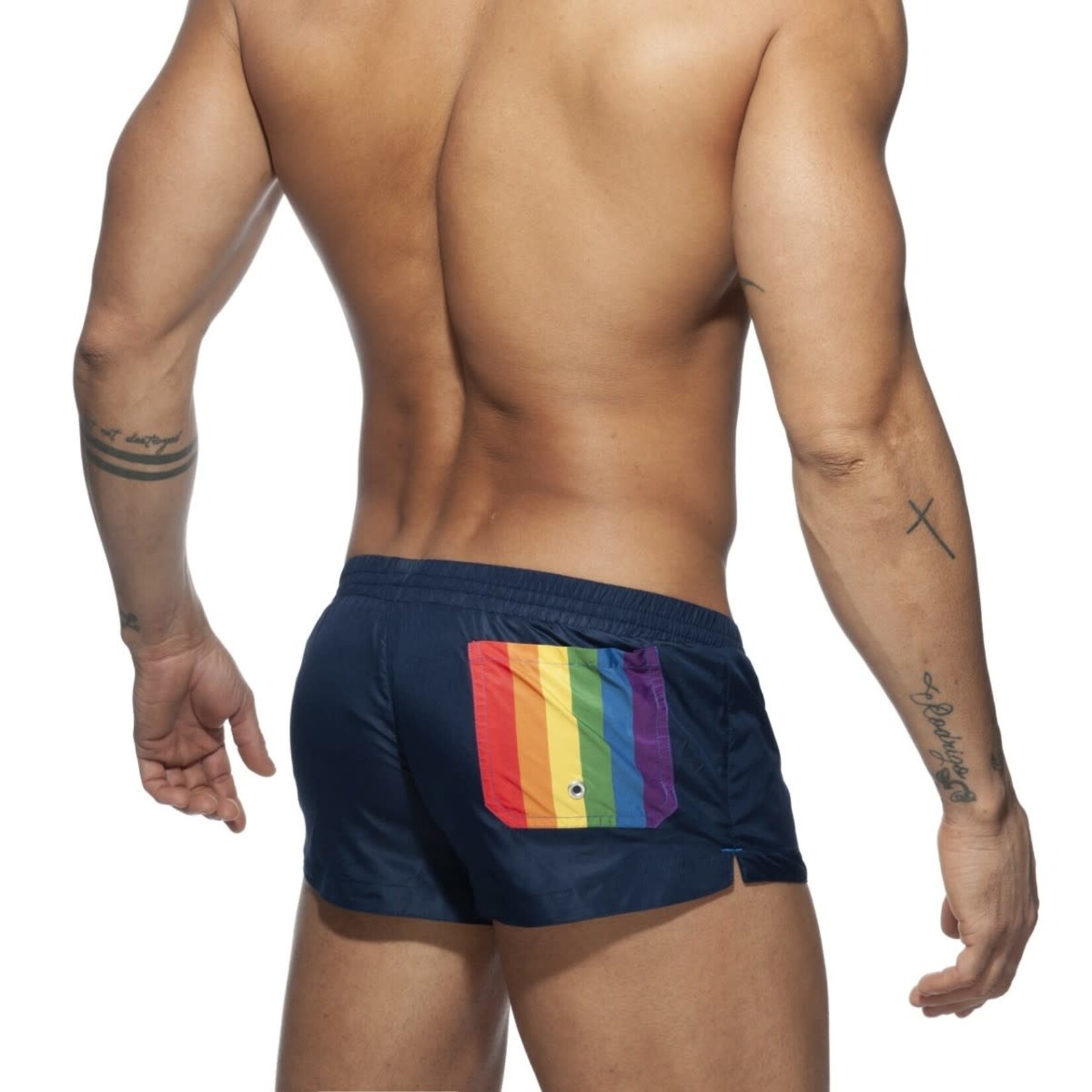 Addicted ADDICTED - Rainbow Swim Short - Black