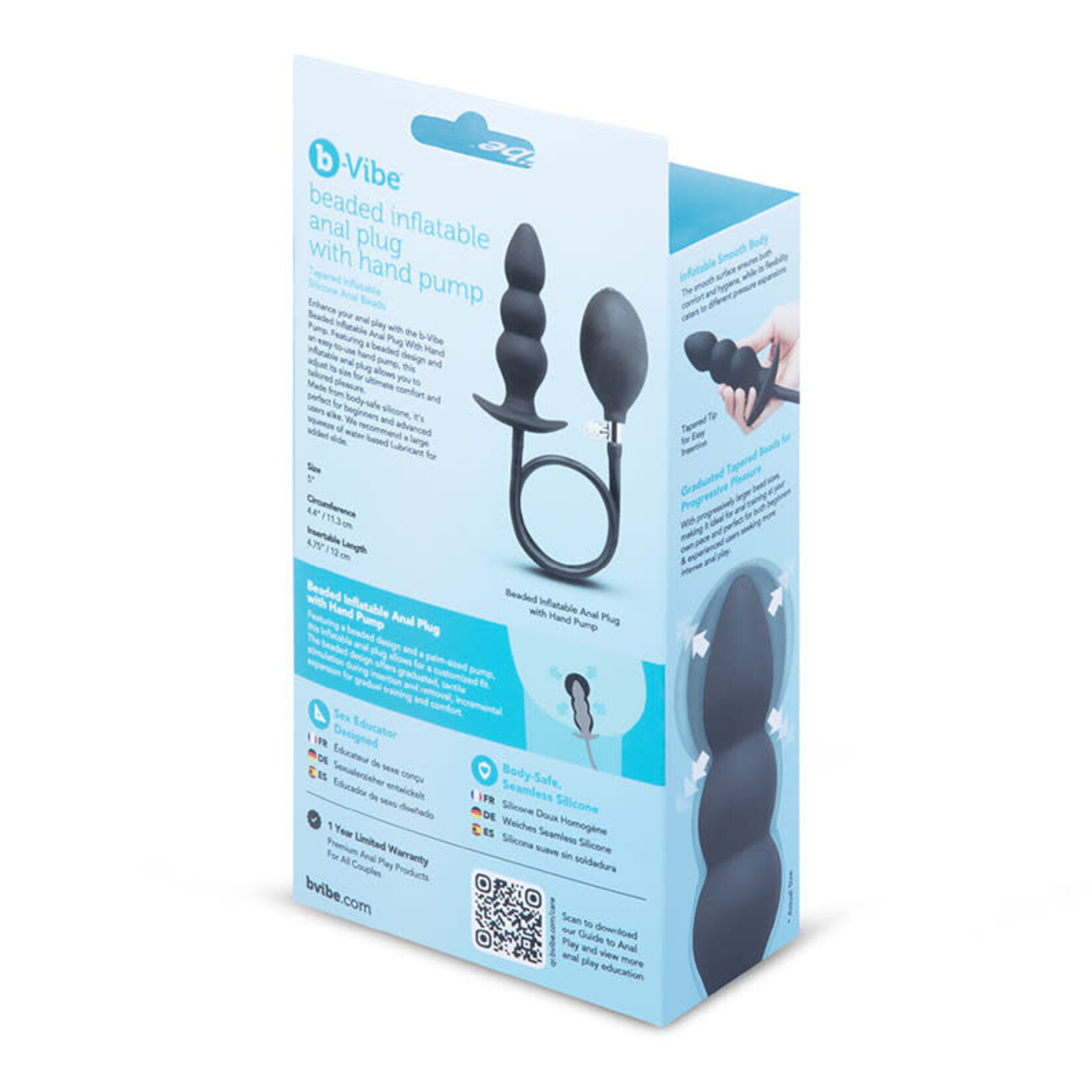 B-Vibe - Beaded Inflatable Plug w/hand Pump