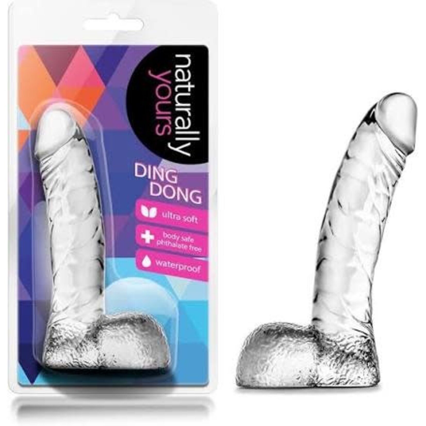 Naturally Yours Naturally Yours Ding Dong  5.5" Clear Dildo W/ Balls