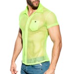 Addicted ADDICTED - Mesh Short Sleeves Shirt- Lemon Green