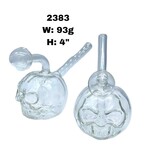 4” Clear Pumpkin Glass Oil Rig