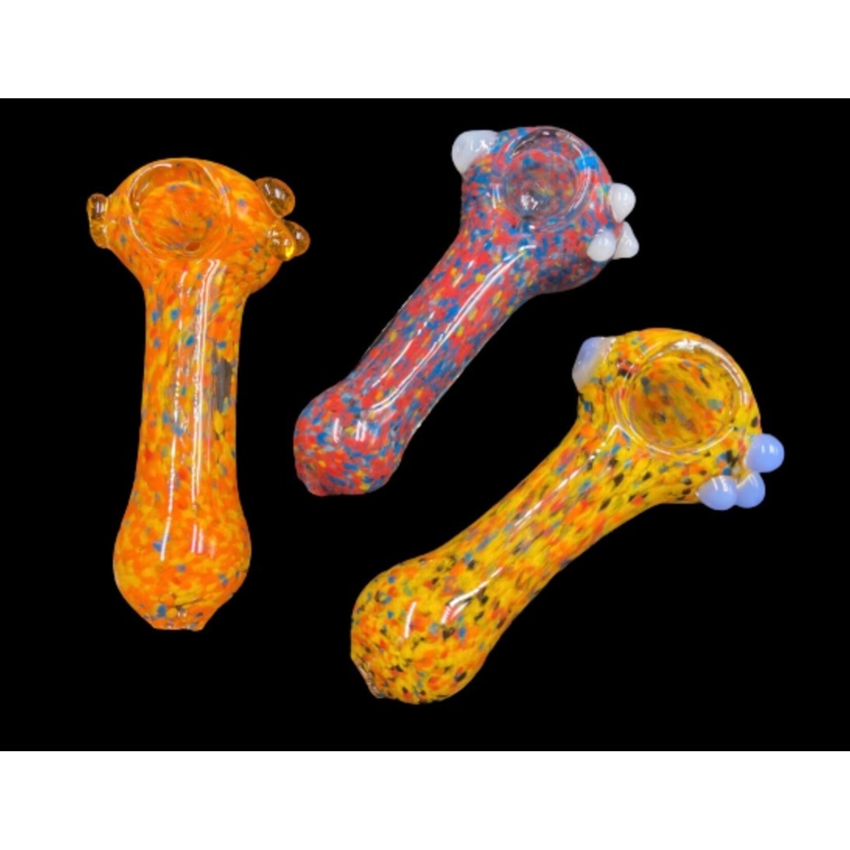 4” 85Gr. Multi Dotted Beads Glass Pipe