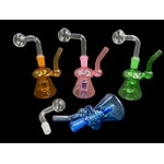 4.5” Mixed Colored Inside Tube Glass Oil Rig Bubbler