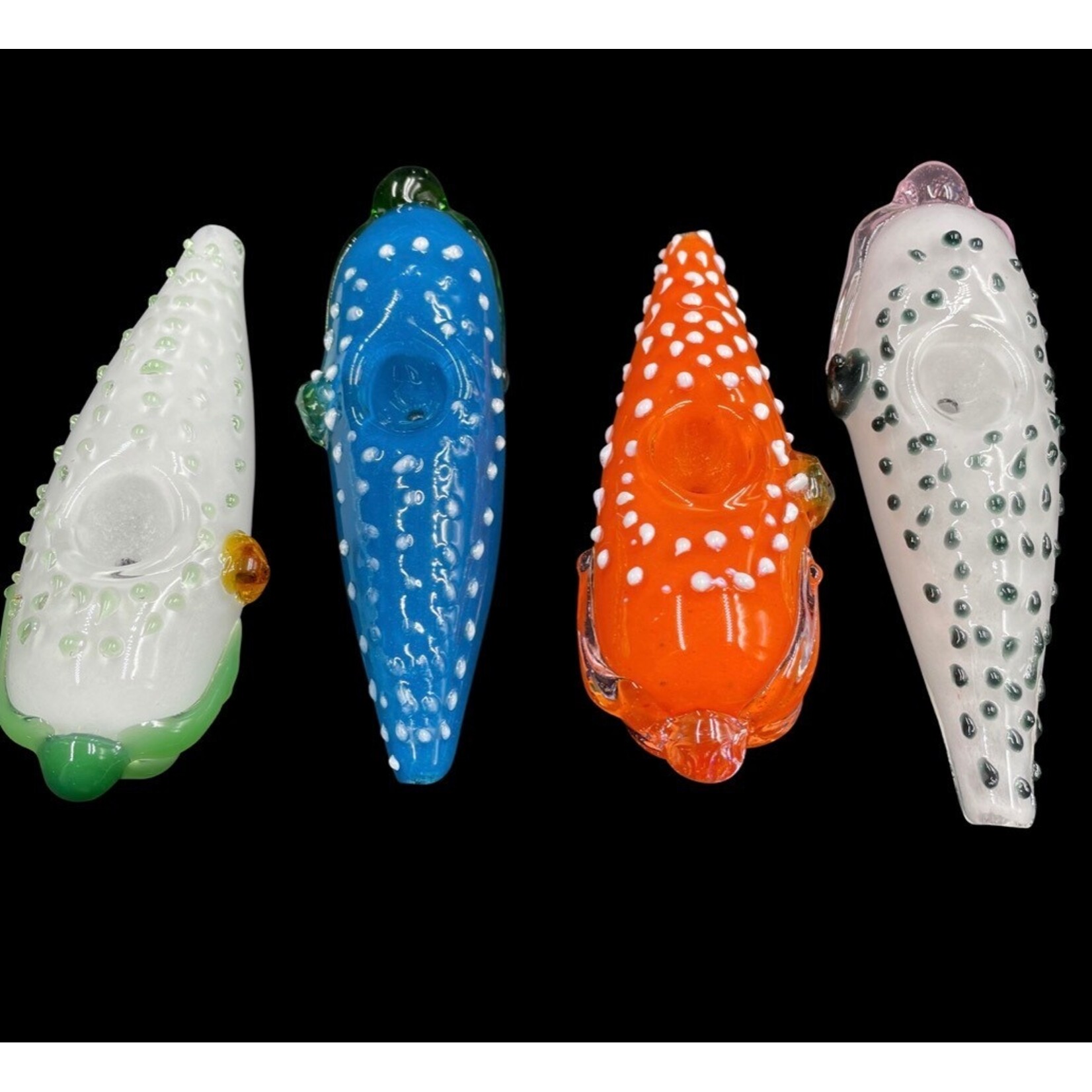 5” 100Gr. Diff. Colored Strawberry Design Glass Pipe