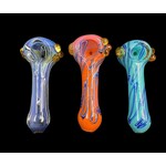 4.5” 90Gr. Lining Colored Beads Design Glass Pipe