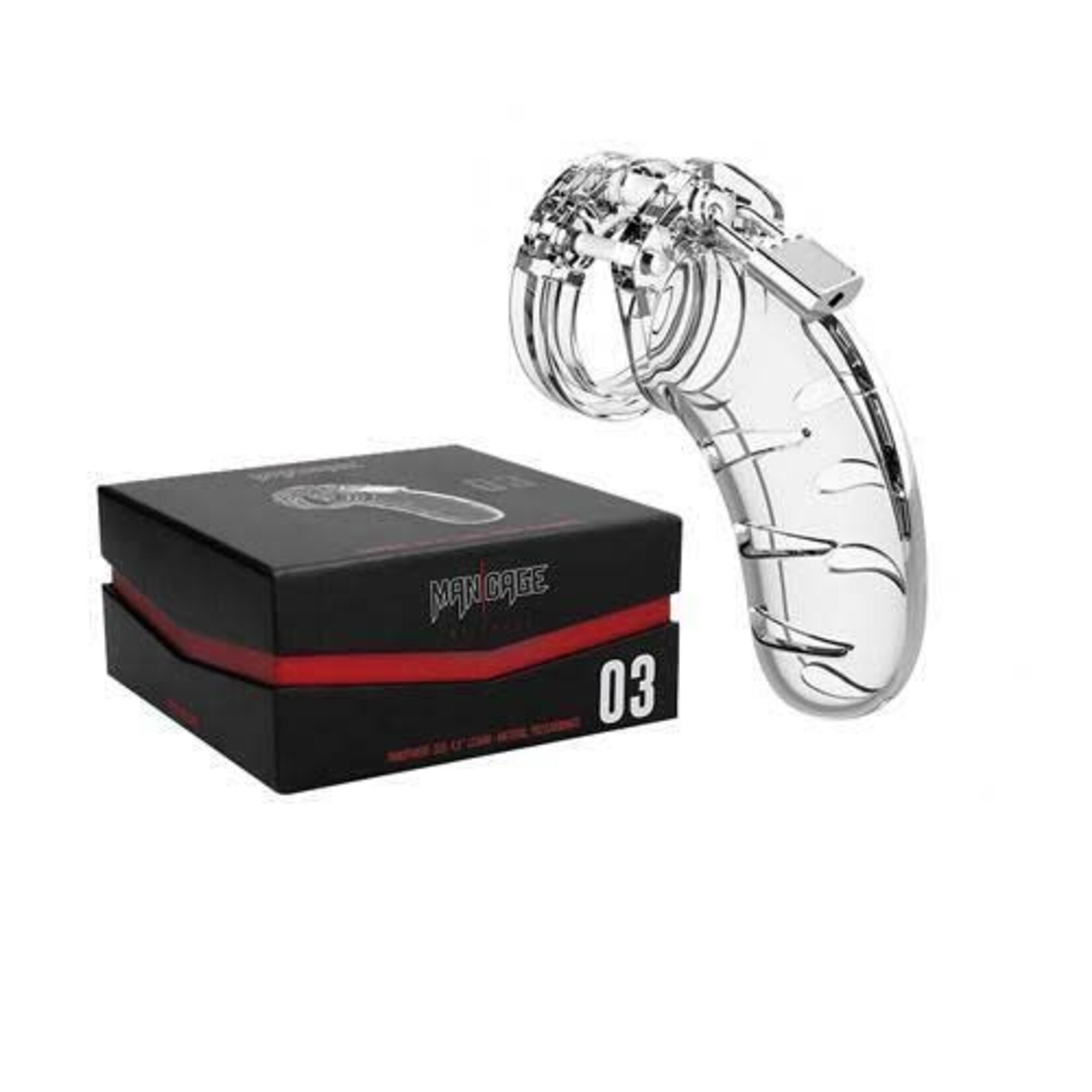 Shots Shots Mancage Model 03 Chastity Cage 2.5" Transparent Polycarbonate