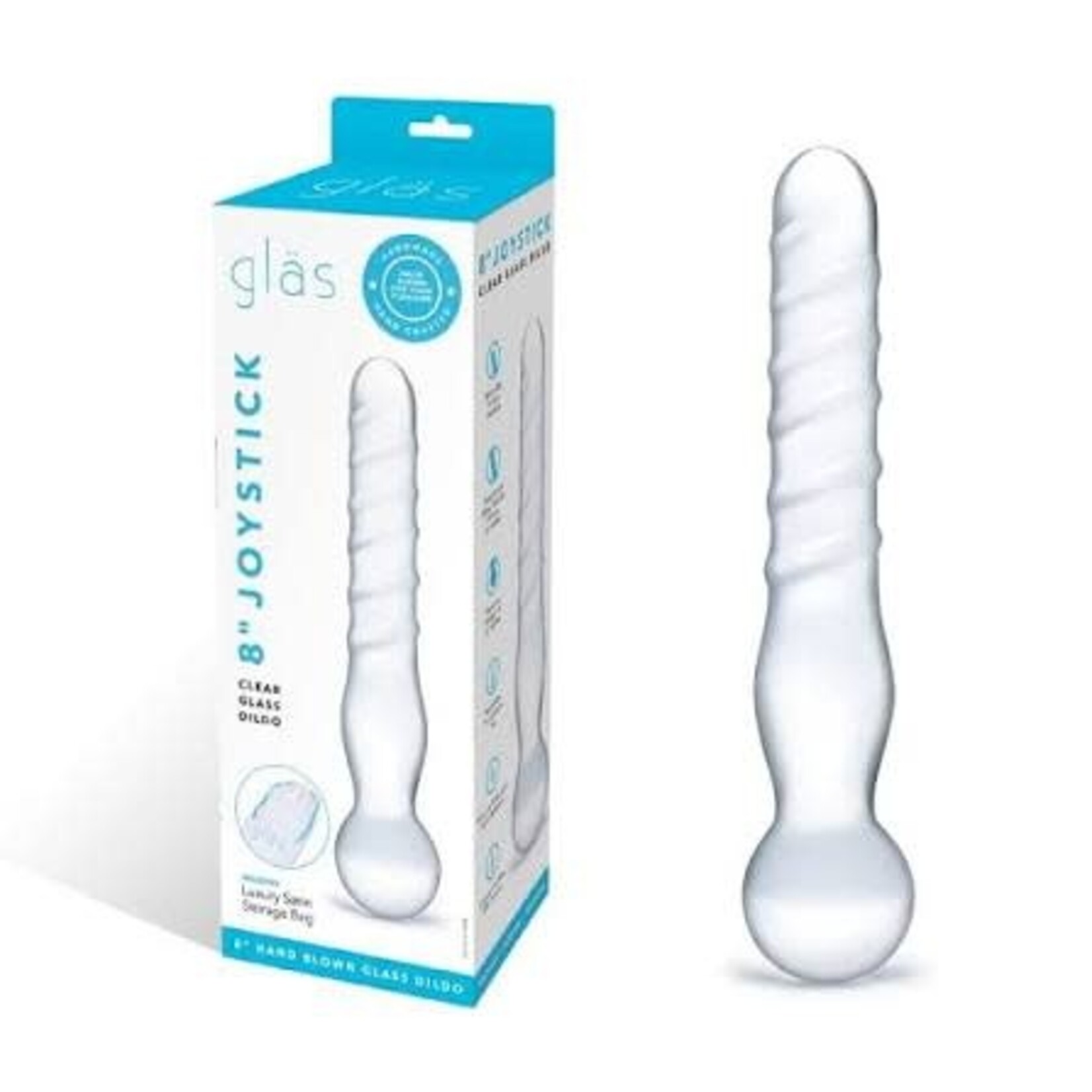 Glas 8" Joystick Clear Class Dildo