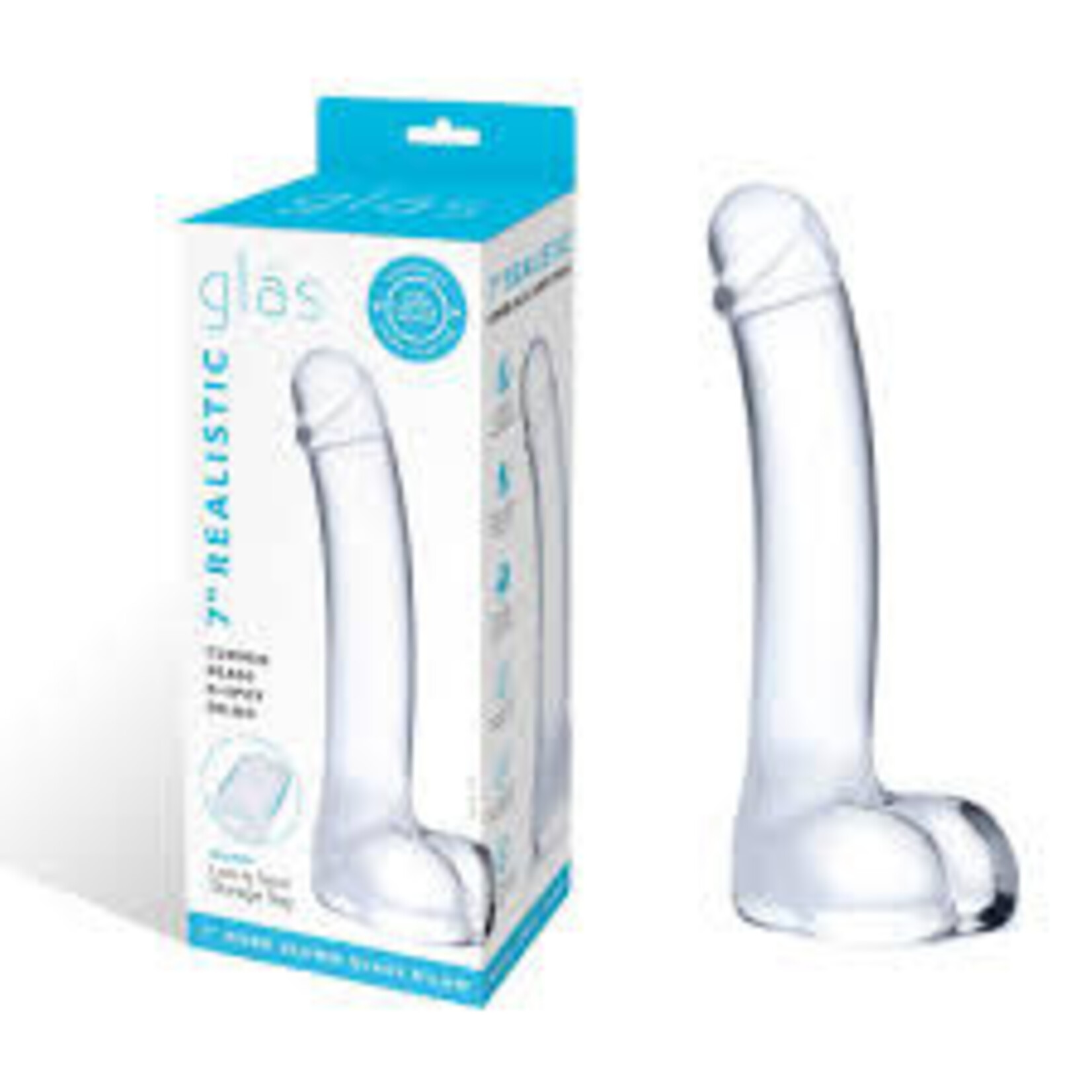 Glas 7" Curved Realistic Glass Dildo
