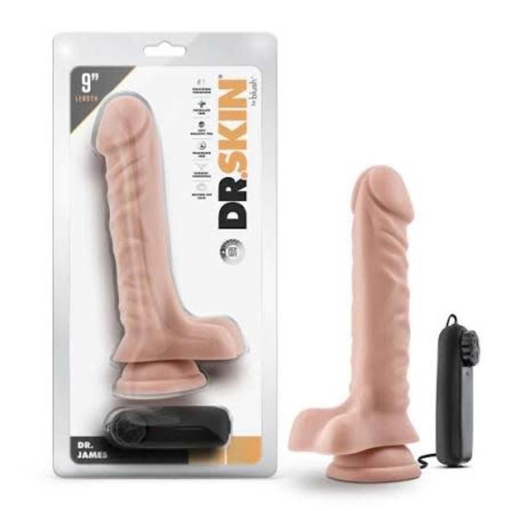 Blush Novelties Dr. Skin Dr. James 9" Vibrating Dildo
