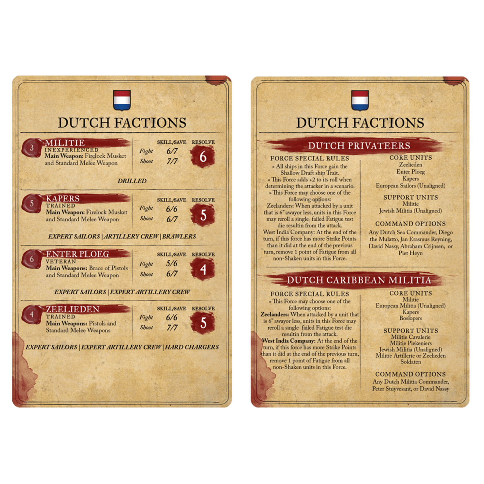 Firelock Games Dutch Nationality Starter Set
