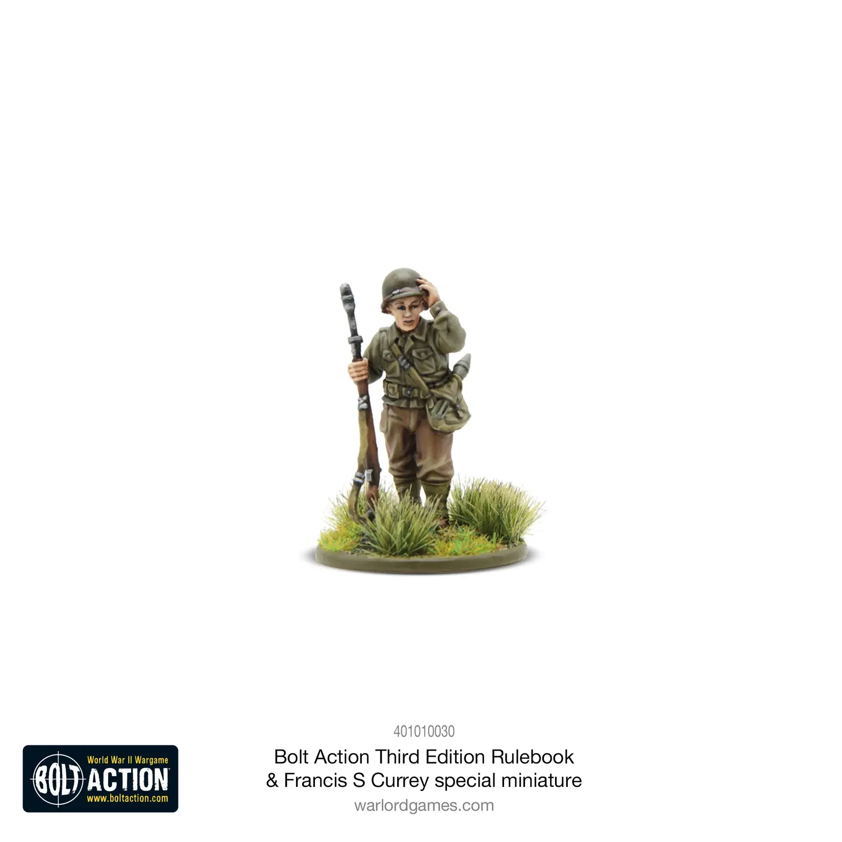 Warlord Games Bolt Action 3rd Edition Rulebook with Francis S. Curry Special Miniature