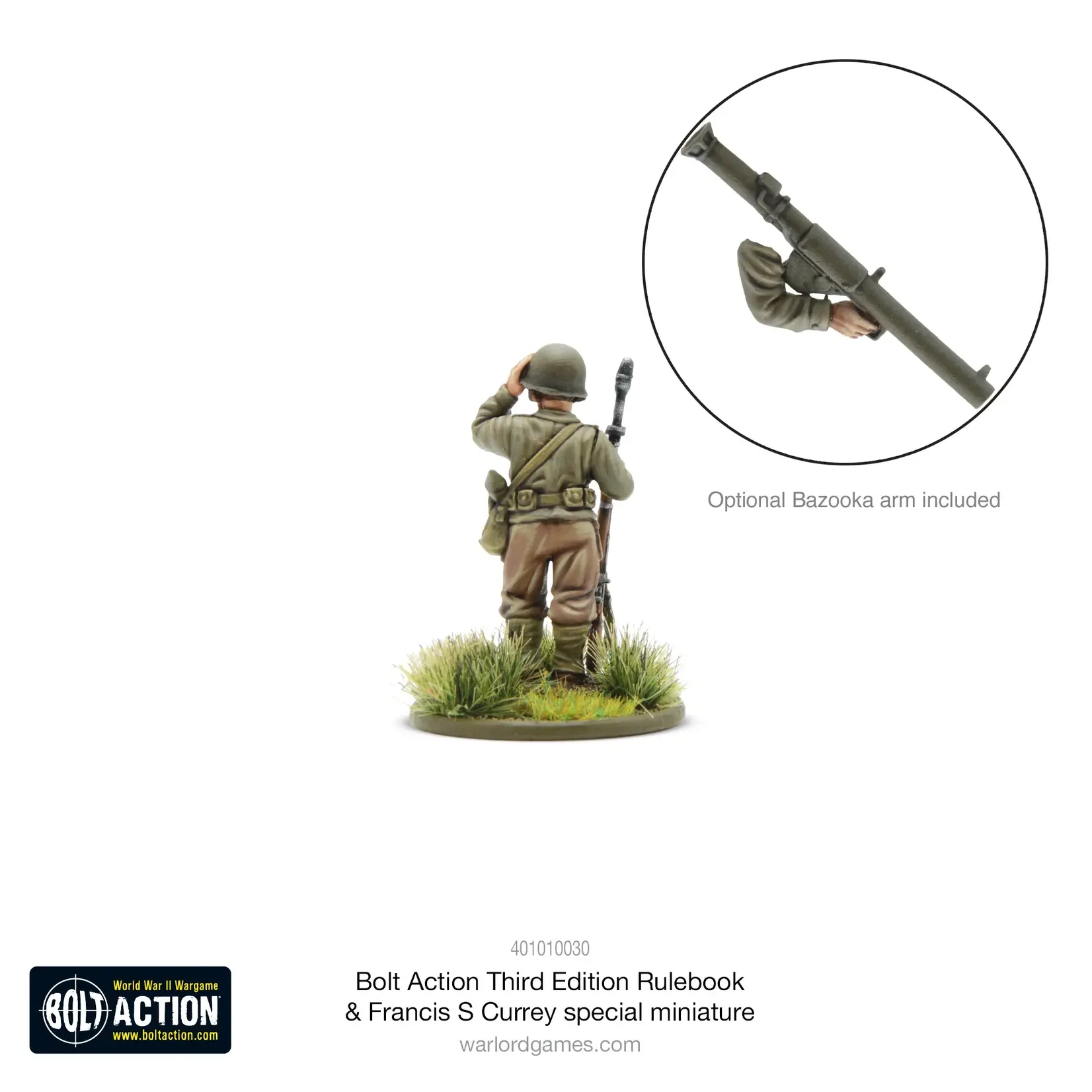 Warlord Games Bolt Action 3rd Edition Rulebook with Francis S. Curry Special Miniature