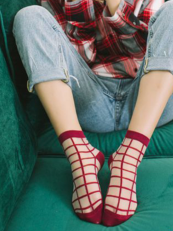 XS Unified Sheer Windowpane Socks