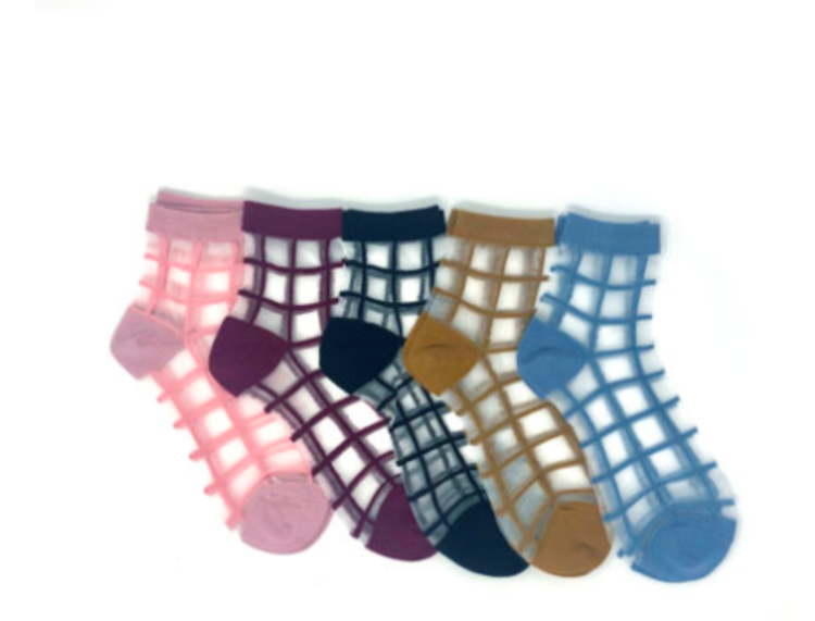 XS Unified Sheer Windowpane Socks
