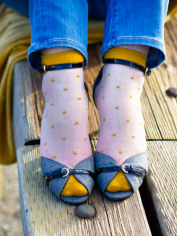 XS Unified Sheer Dot Socks