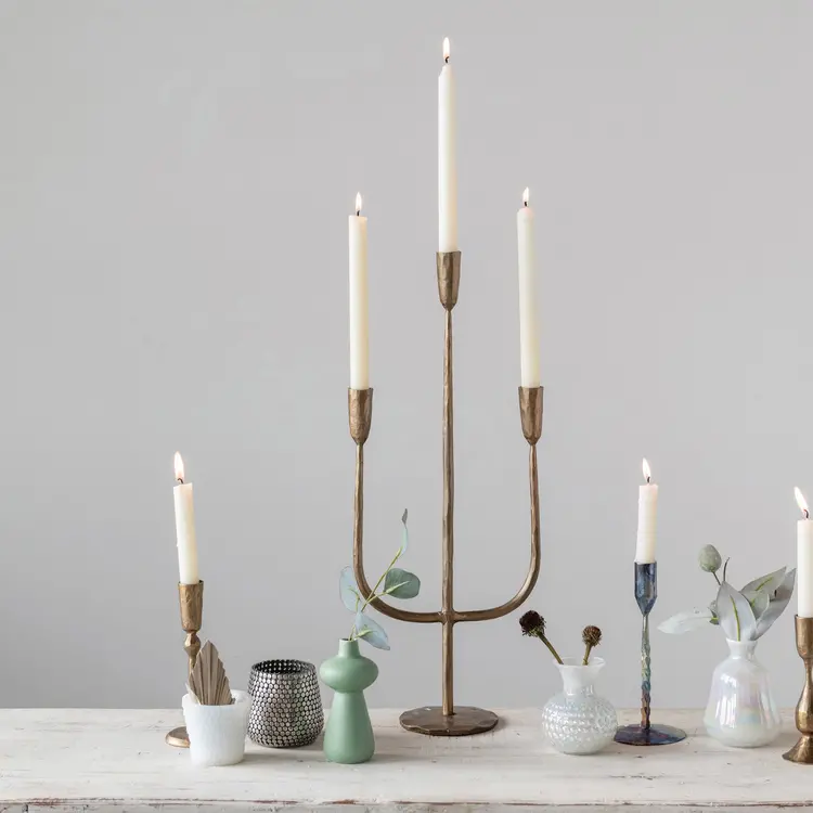 Creative Co-op Hand Forged Iron Candelabra