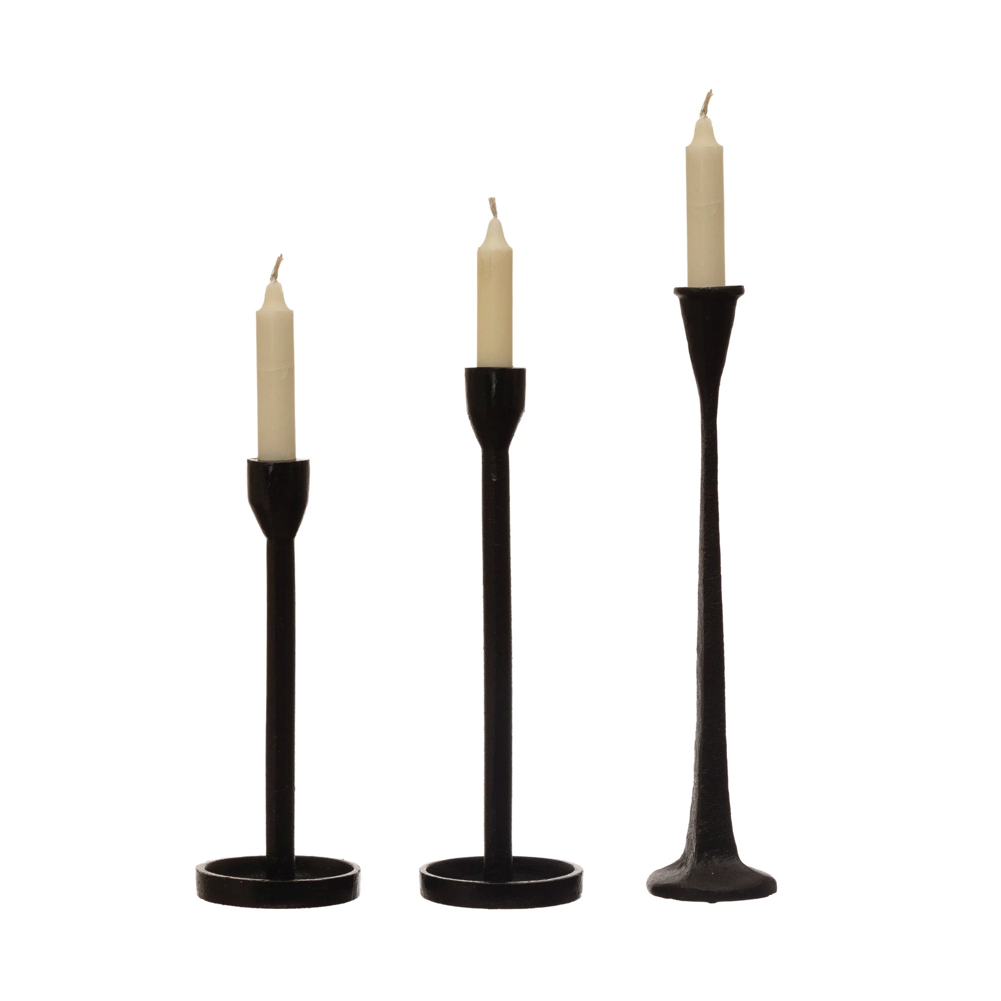 2PCS Candle Holder, Metal Candle Stick Holder with Handle Retro Iron Taper  Candle Holders Taper Candle Stick Holder Black Candlestick Holders