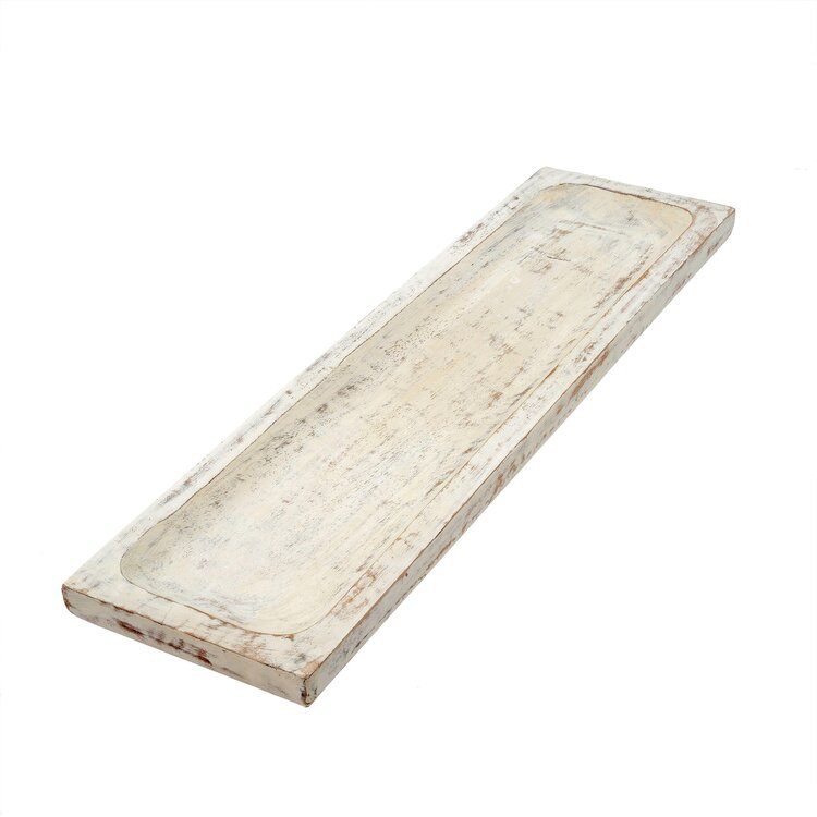 Indaba Whitewashed Wooden Tray