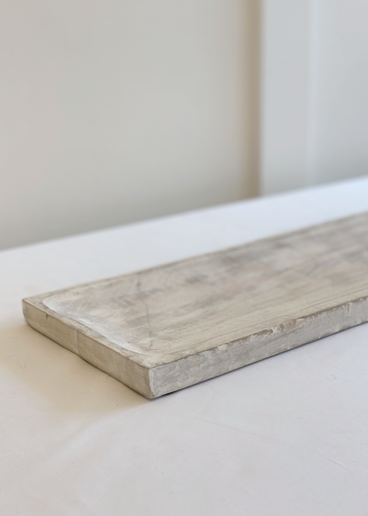 Indaba Whitewashed Wooden Tray