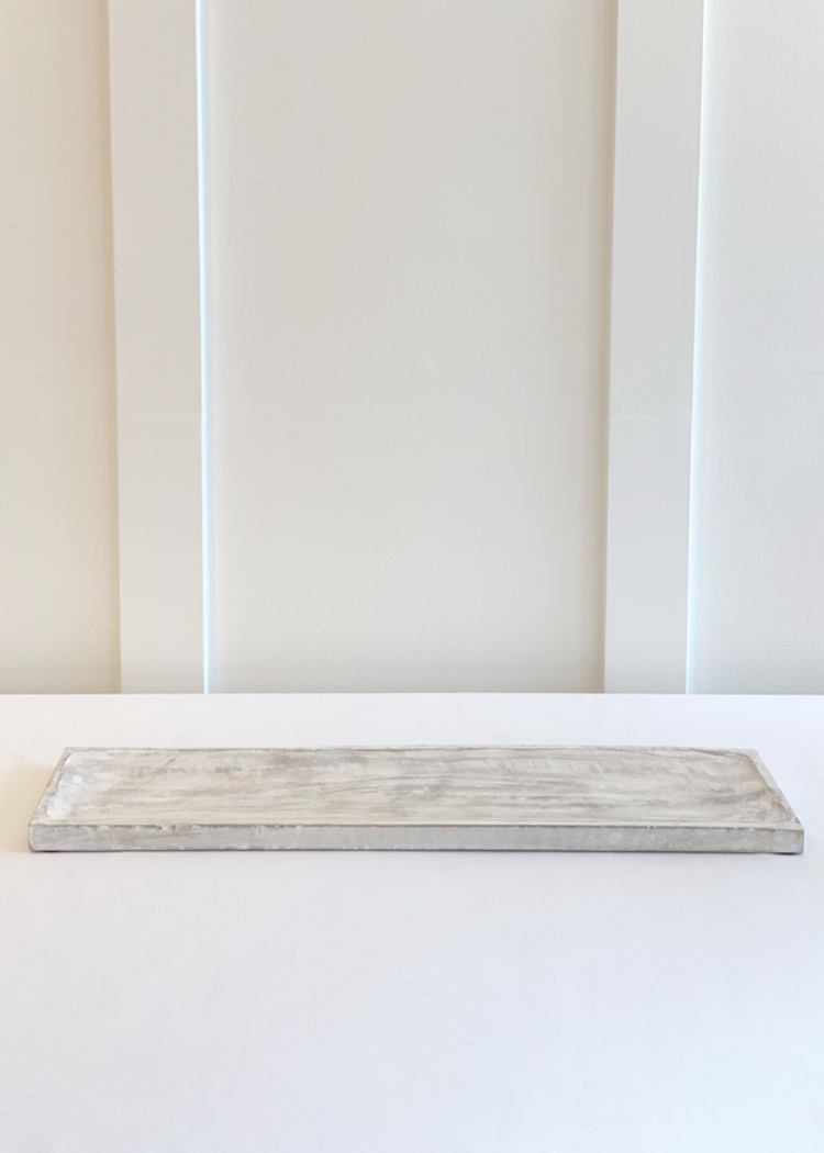 Indaba Whitewashed Wooden Tray