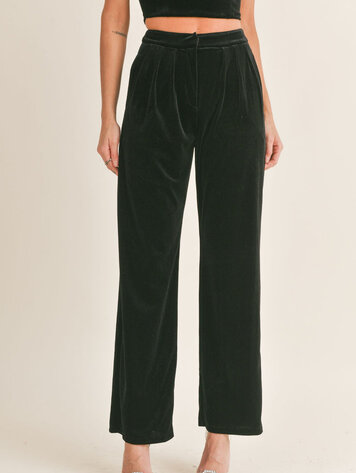Sage The Label High Voltage Pleated Velvet Pants