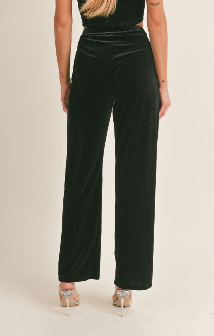 Sage The Label High Voltage Pleated Velvet Pants