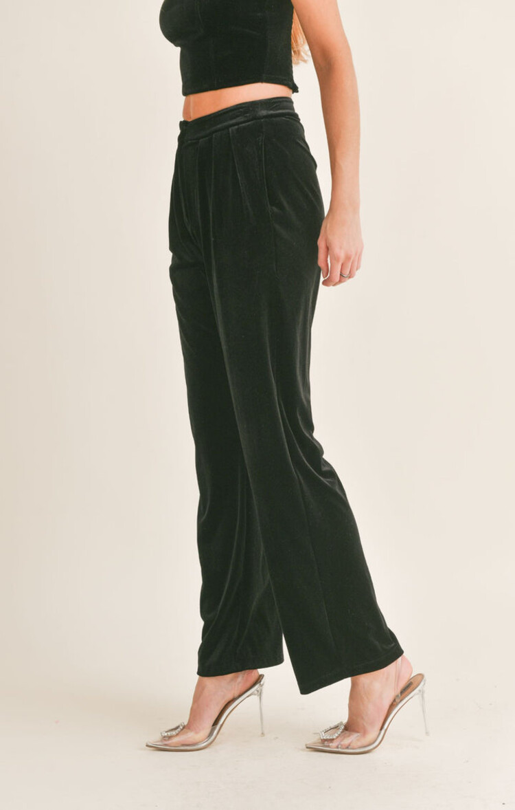 Sage The Label High Voltage Pleated Velvet Pants