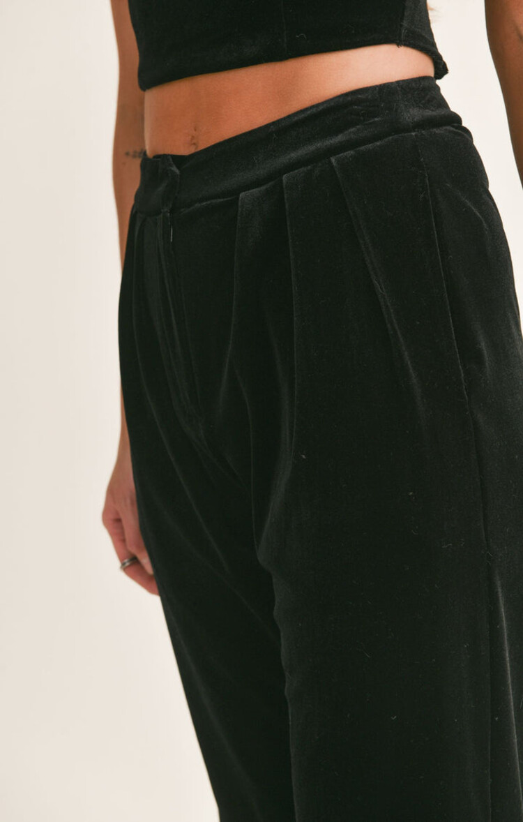 Sage The Label High Voltage Pleated Velvet Pants